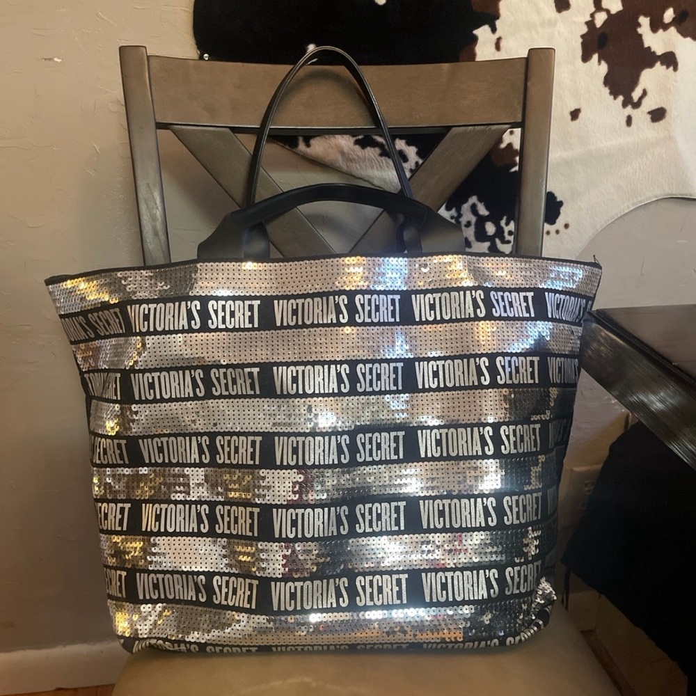 Victoria Secret sequin tote bag